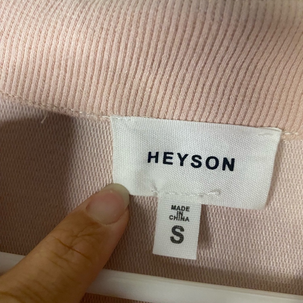 Heyson Oversized Long Pink Blush Collar Pullover Sweatshirt Lagenlook Size Small - Picture 2 of 13